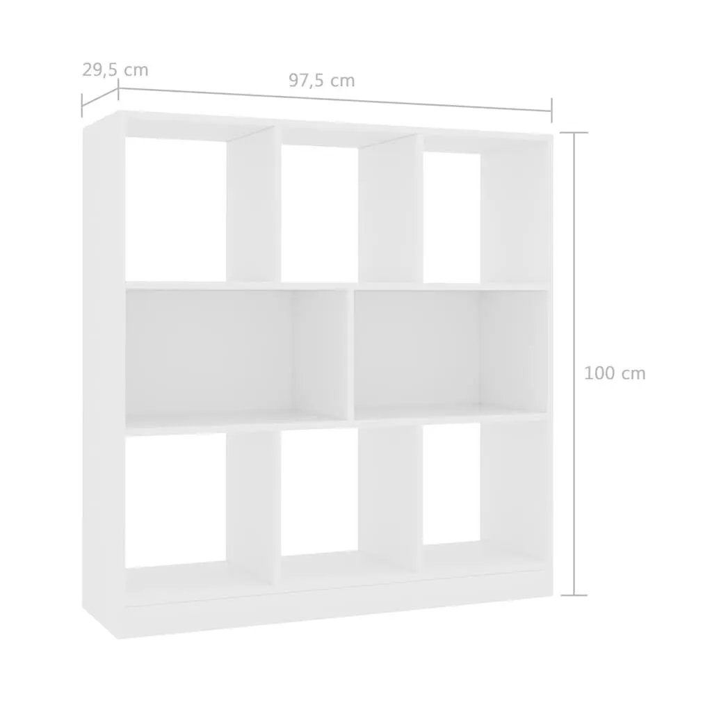Book Cabinet for Home 8 Compartment White Storage Organizer 97.5 x 29.5 x 100 cm