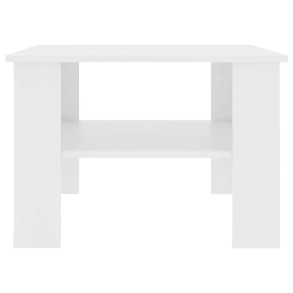 Coffee Table Living Room White 60x60x42cm Engineered Wood Storage Shelf