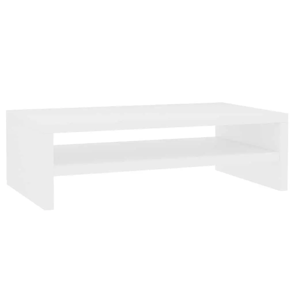 Monitor Stand Riser for Desktop Use White Engineered Wood Size 42 x 24 x 13 cm