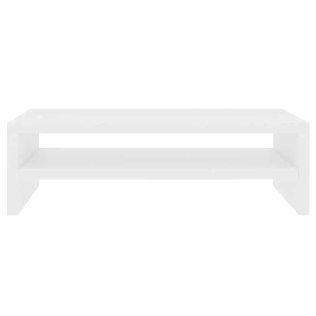Monitor Stand Riser for Desktop Use White Engineered Wood Size 42 x 24 x 13 cm