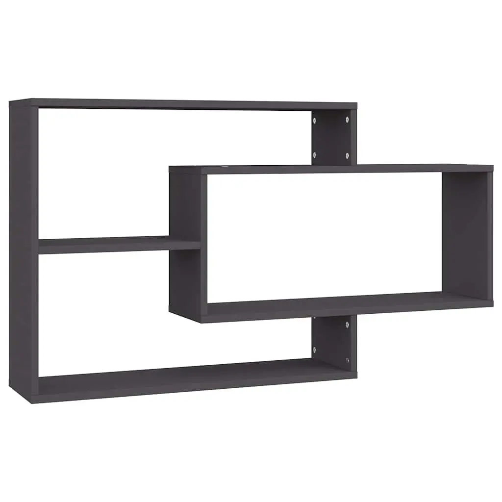 Wall Shelves Grey 104x20x58.5 cm Open Compartment Storage Display Shelving Unit
