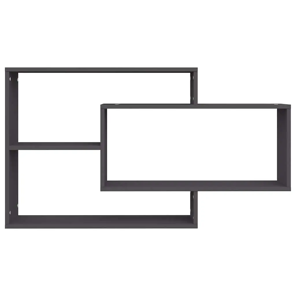 Wall Shelves Grey 104x20x58.5 cm Open Compartment Storage Display Shelving Unit