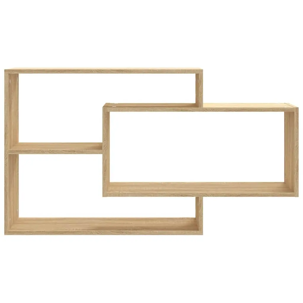Brown Engineered Wood Wall Shelves