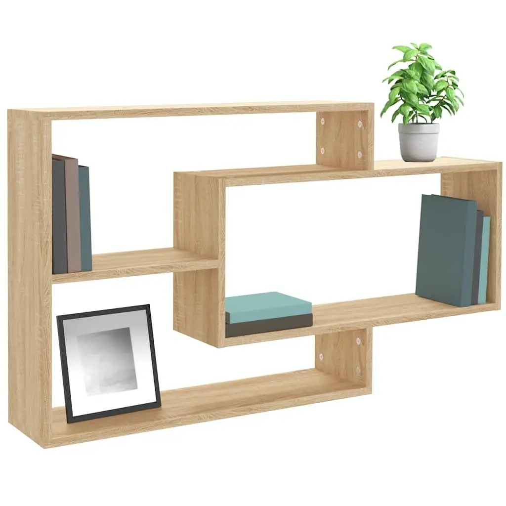 Brown Engineered Wood Wall Shelves