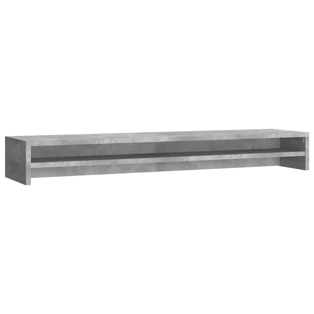 Monitor Stand Riser Grey Engineered Wood Dual Screen Desk Organiser Keyboard
