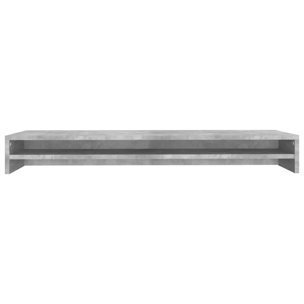 Monitor Stand Riser Grey Engineered Wood Dual Screen Desk Organiser Keyboard