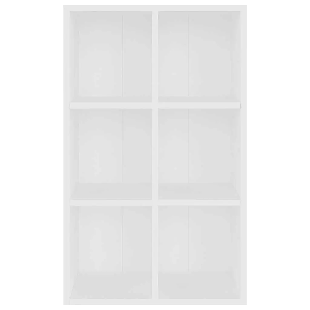 Book Cabinet White 66x30x98 cm with 6 Compartments