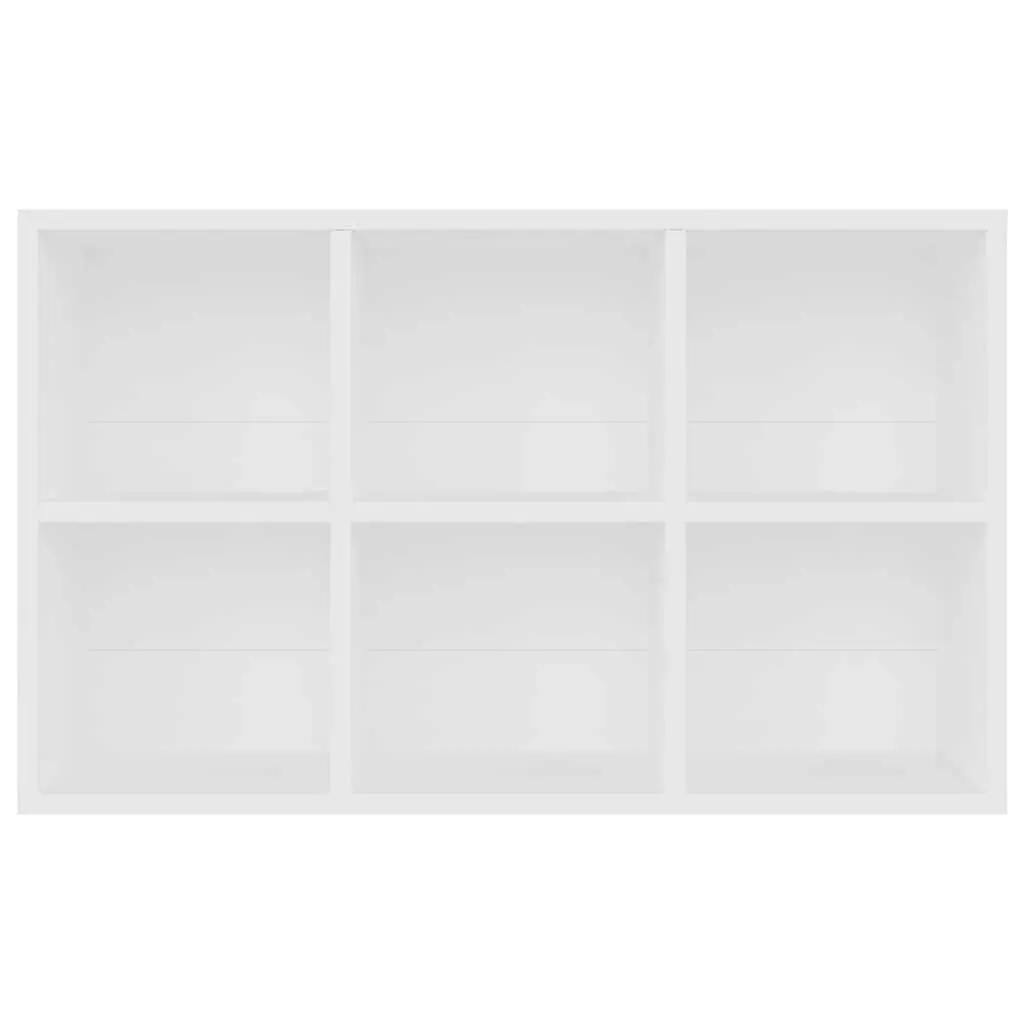 Book Cabinet White 66x30x98 cm with 6 Compartments