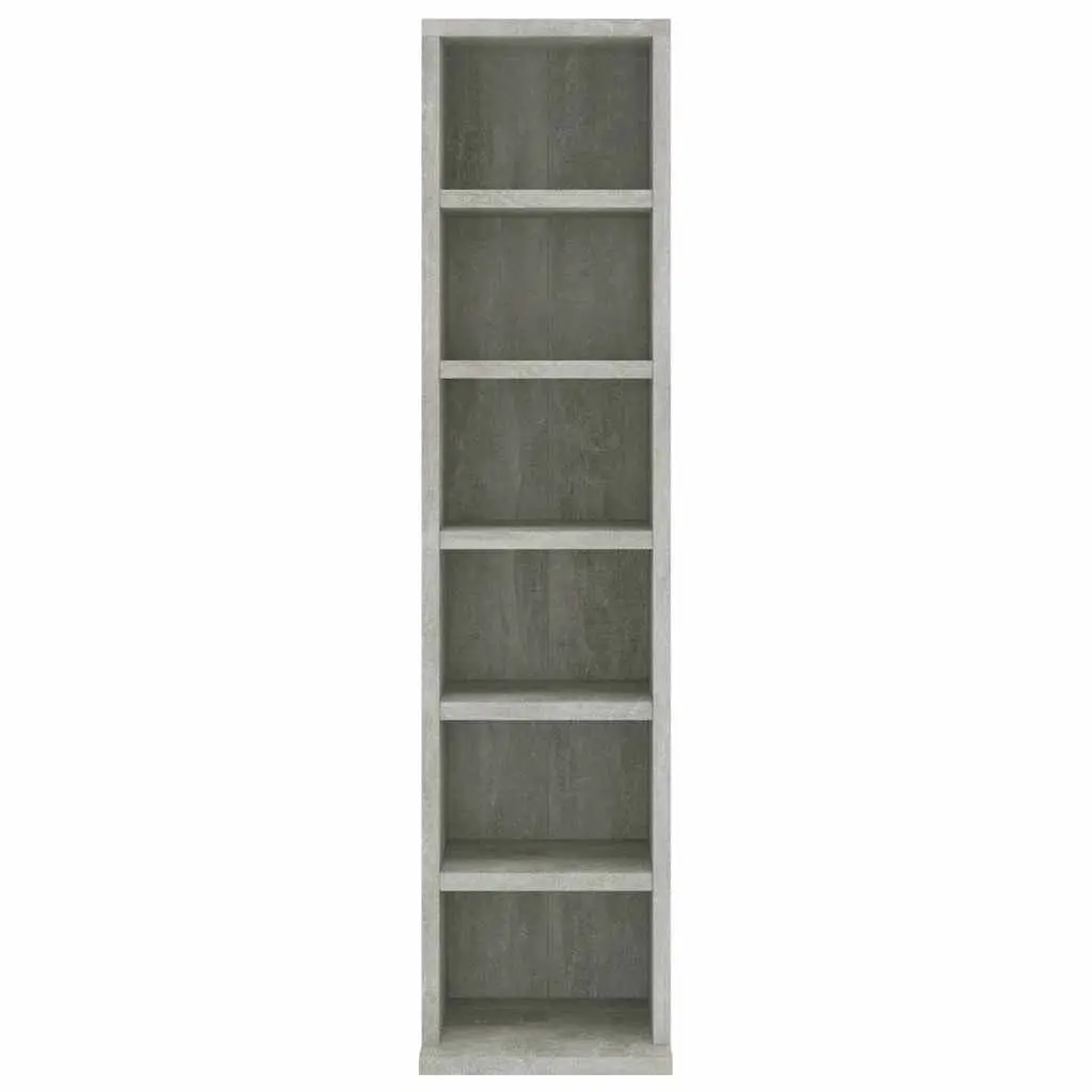 CD Cabinet Grey Concrete Storage Shelves Media Organiser Engineered Wood