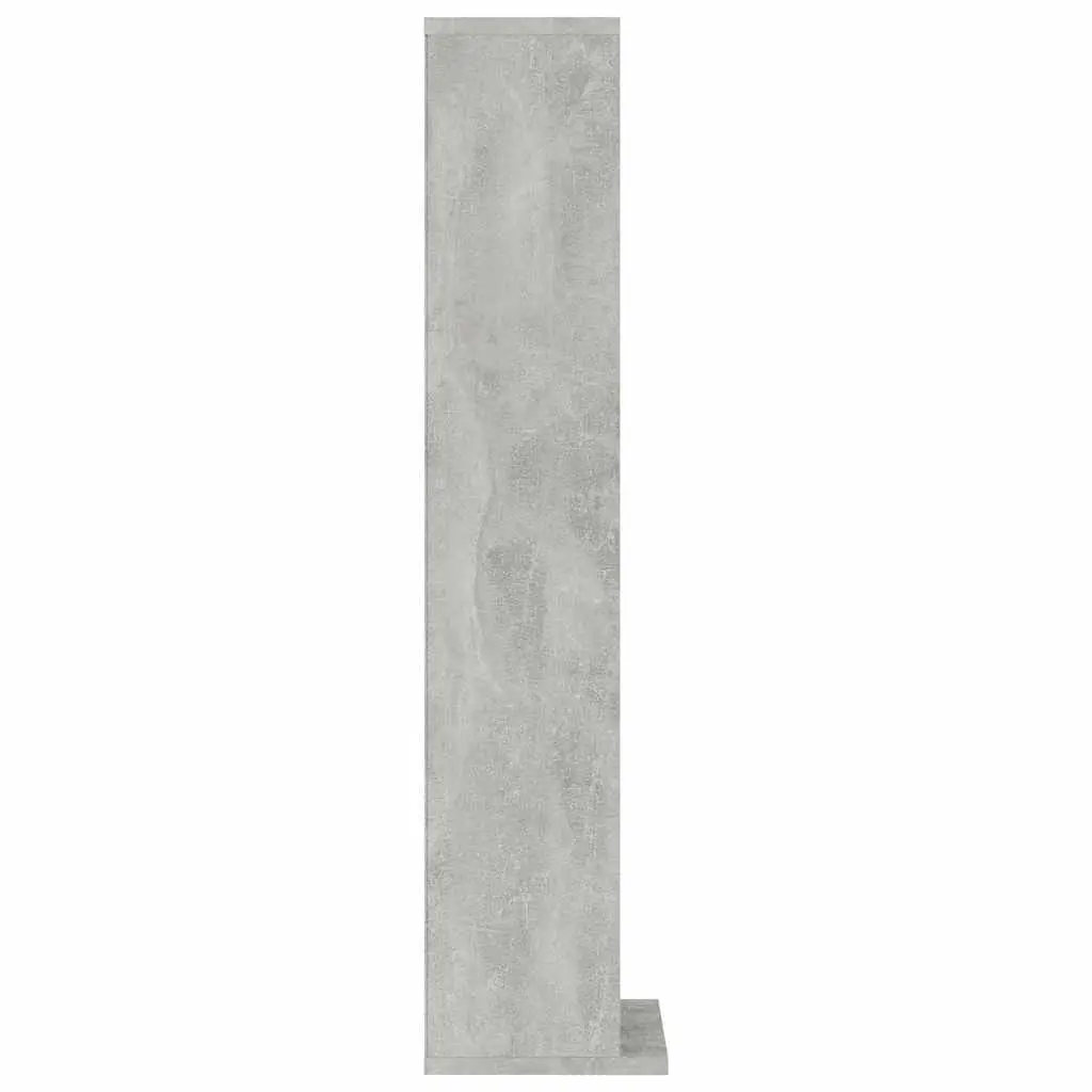 CD Cabinet Grey Concrete Storage Shelves Media Organiser Engineered Wood