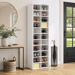 Shoe Cabinet White 54x34x183cm Storage Organiser Rack 22 Compartments