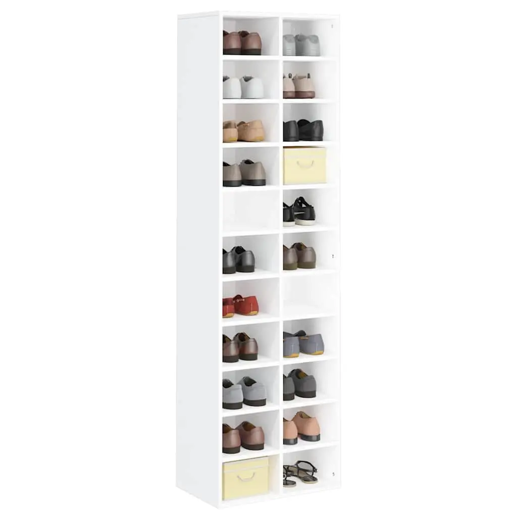 Shoe Storage Rack Organiser 54x34x183cm White 22 Compartments for Home Use
