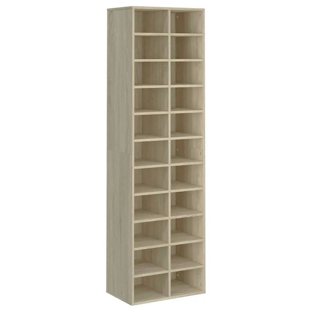 Shoe Cabinet Organizer Storage Rack for Home 54 x 34 x 183 cm Brown Engineered Wood 22 Compartments