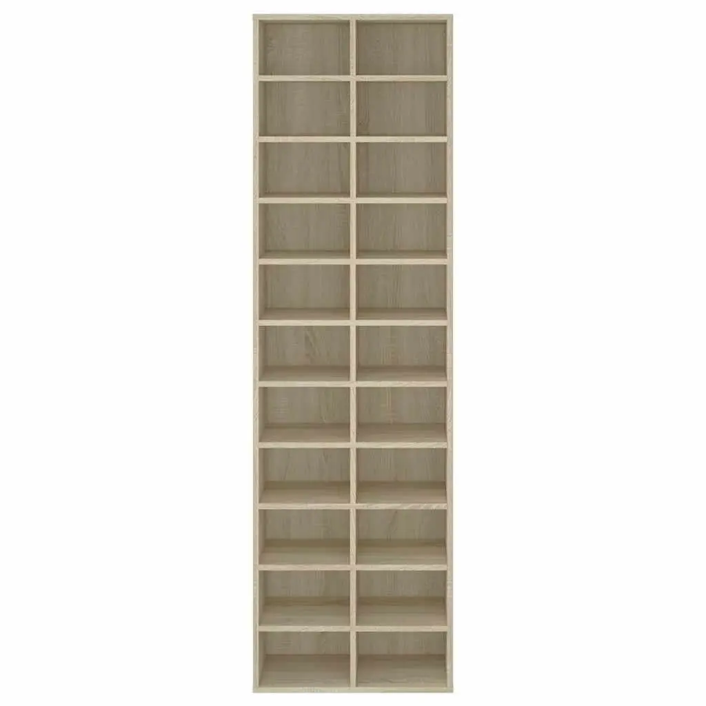 Shoe Cabinet Organizer Storage Rack for Home 54 x 34 x 183 cm Brown Engineered Wood 22 Compartments