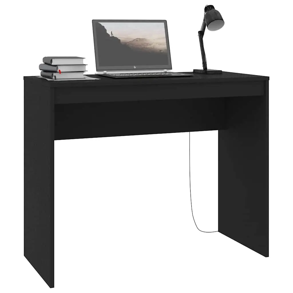Desk Office Furniture Black Engineered Wood Computer Workstation Study Table