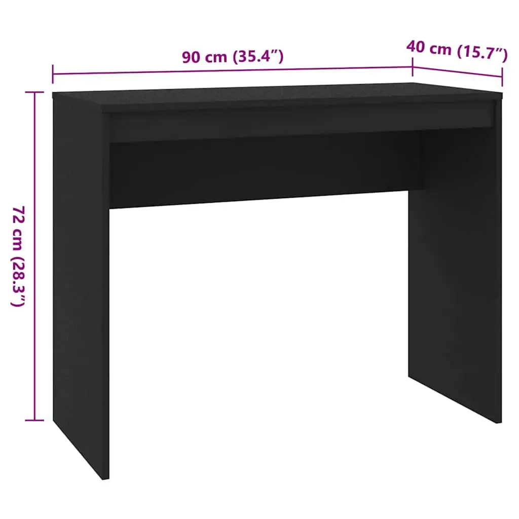 Desk Office Furniture Black Engineered Wood Computer Workstation Study Table
