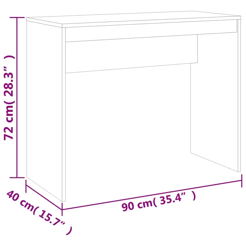 Desk for Office Study 90x40x72 cm Engineered Wood