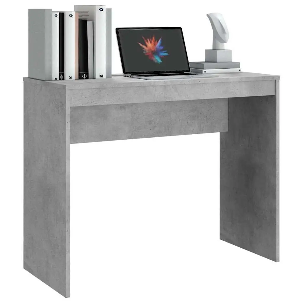 Engineered Wood Office Desk Grey 90x40x72 cm Study Work Table Compact Modern