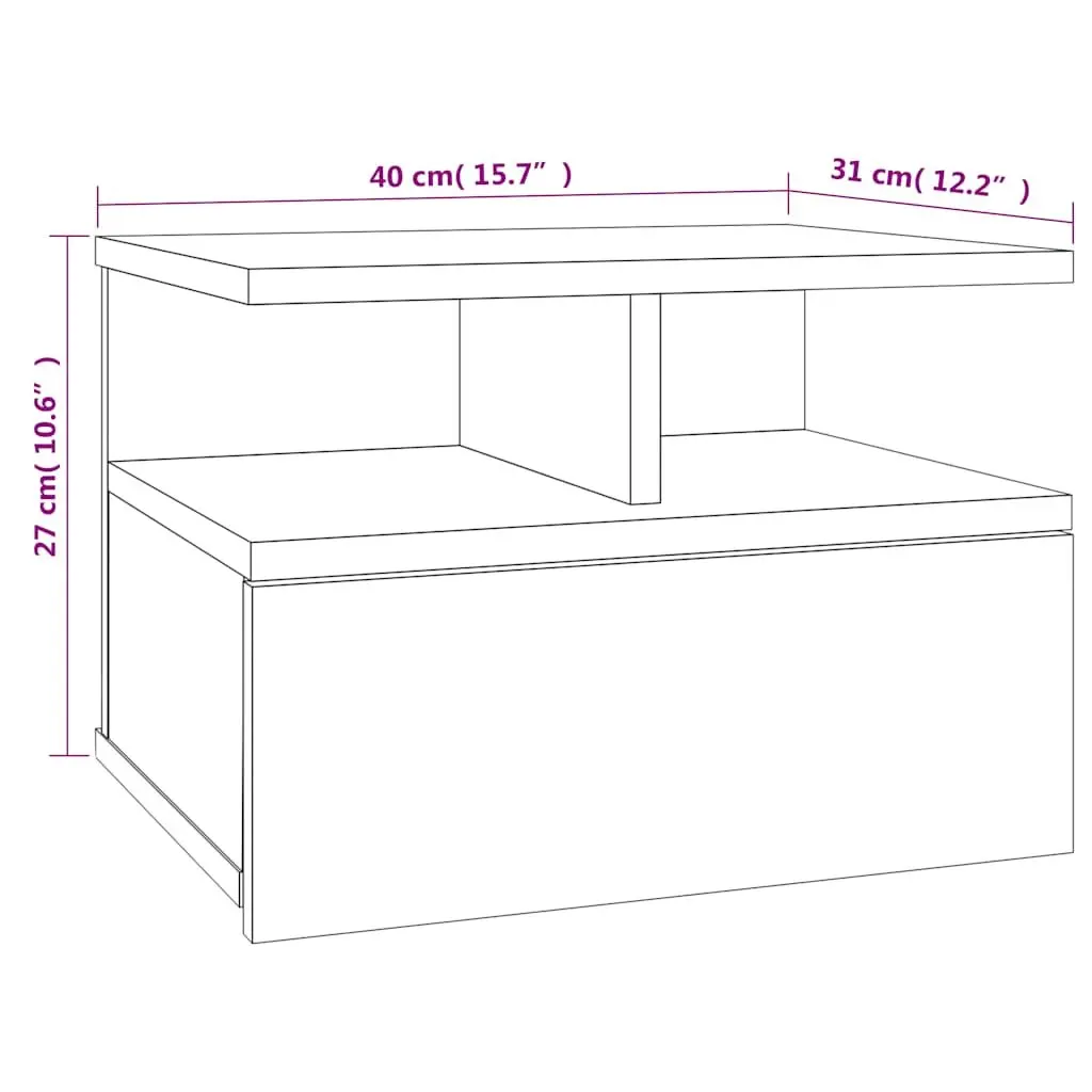 Sonoma Oak Floating Nightstand for Bedrooms