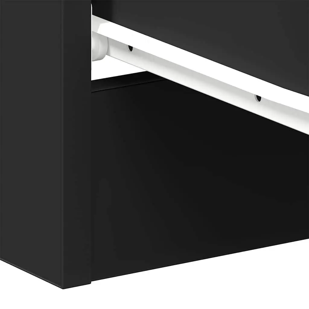 Bedside Cabinet Black Nightstand 3 Drawers Bedside Table Storage Chest
