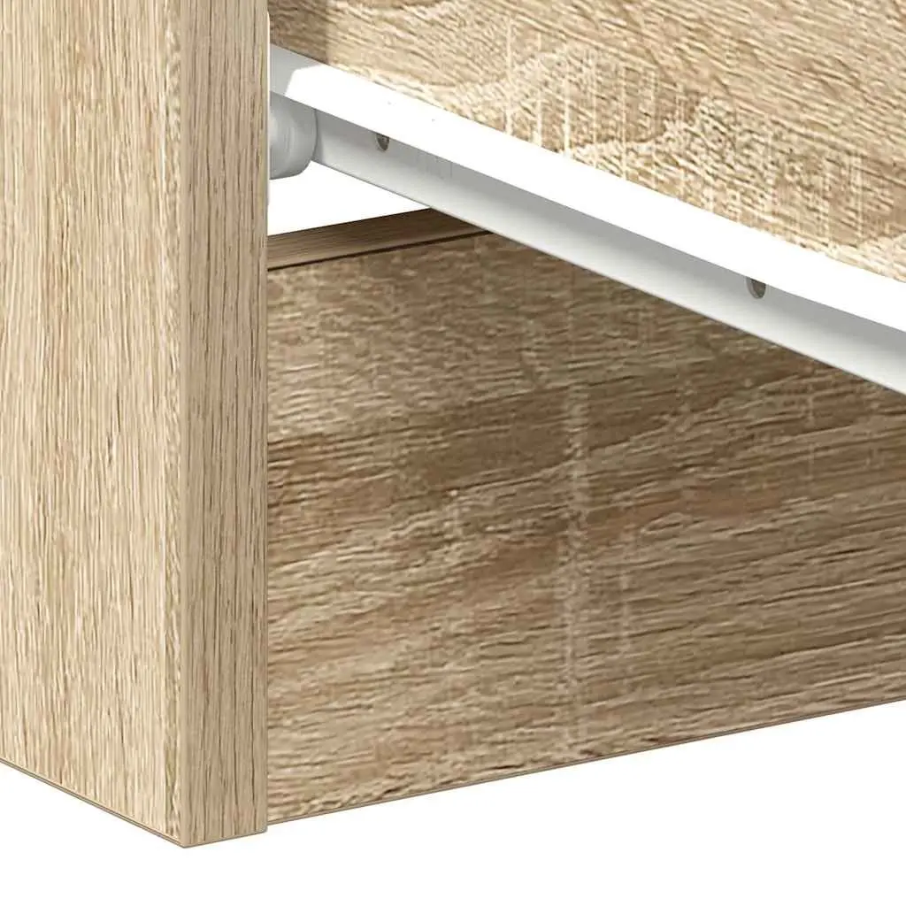 Bedside Tables for Bedroom 2 pcs Brown Engineered Wood Nightstand Storage Cabinet Drawers