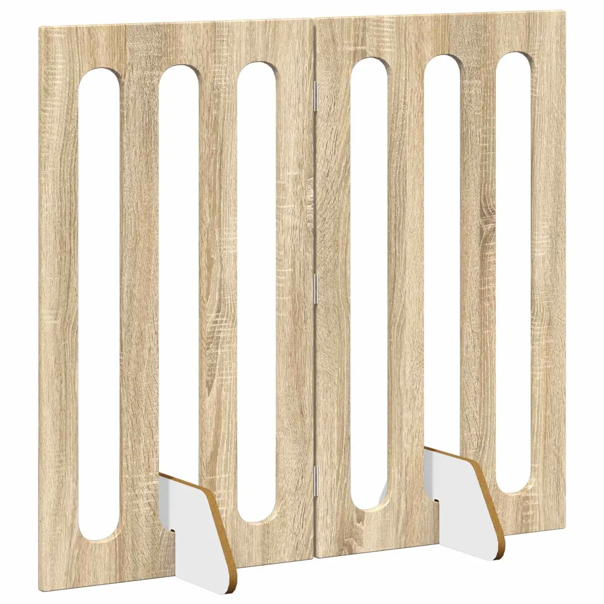 Folding Pet Fence Indoor Dog Barrier 2 pcs Sonoma Oak