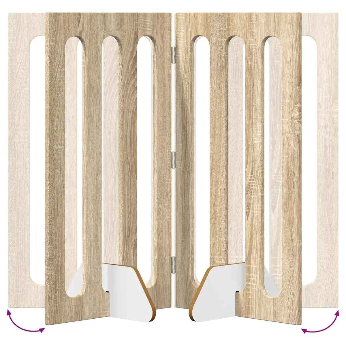 Folding Pet Fence Indoor Dog Barrier 2 pcs Sonoma Oak