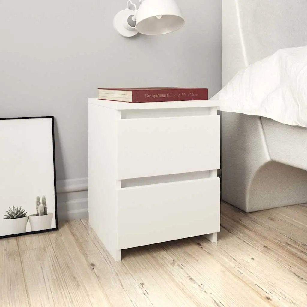Engineered Wood Bedside Cabinet 30x30x40 cm in White