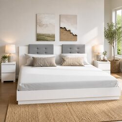 White Bedside Cabinets 2 pcs Side Table Storage Unit Bedroom Furniture