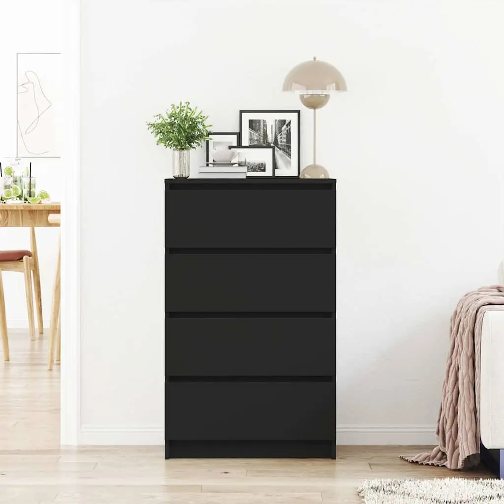 Black Sideboard Storage Cabinet Living Room 60x35x98.5cm