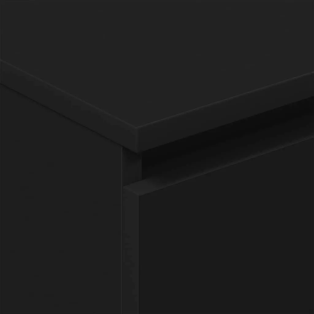 Black Sideboard Storage Cabinet Living Room 60x35x98.5cm