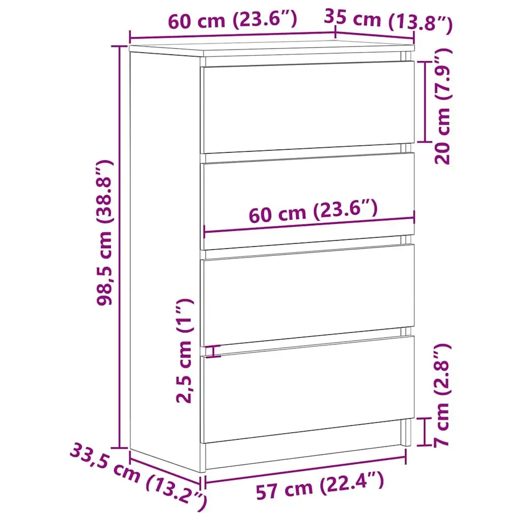 Brown Engineered Wood Sideboard Cabinet