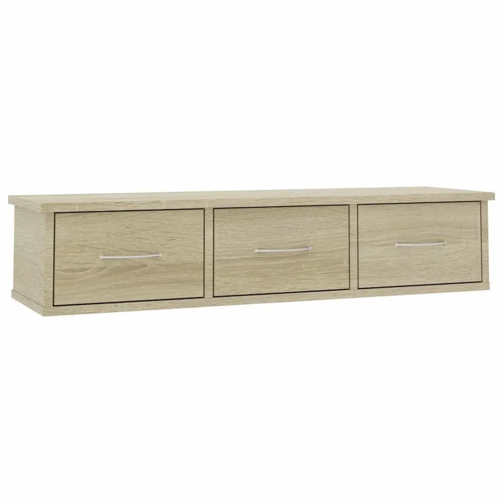 Wall-mounted Drawer Shelf for Home Storage and Display 3 Drawers Brown