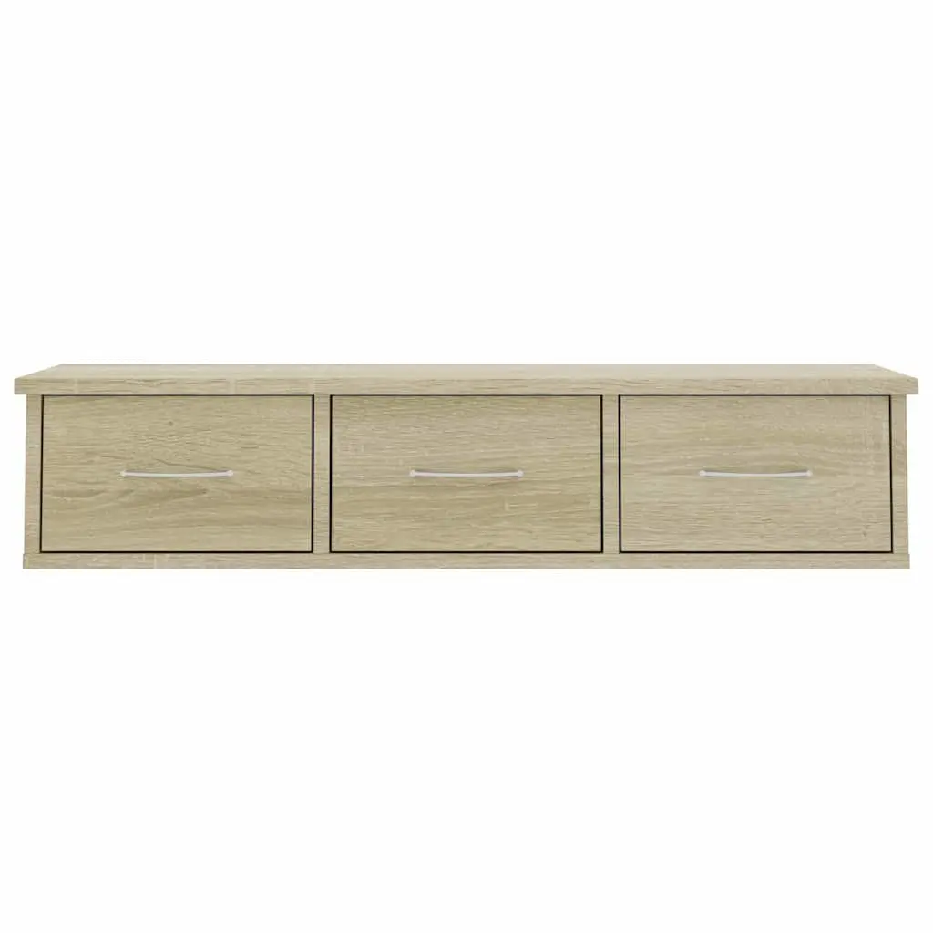 Wall-mounted Drawer Shelf for Home Storage and Display 3 Drawers Brown