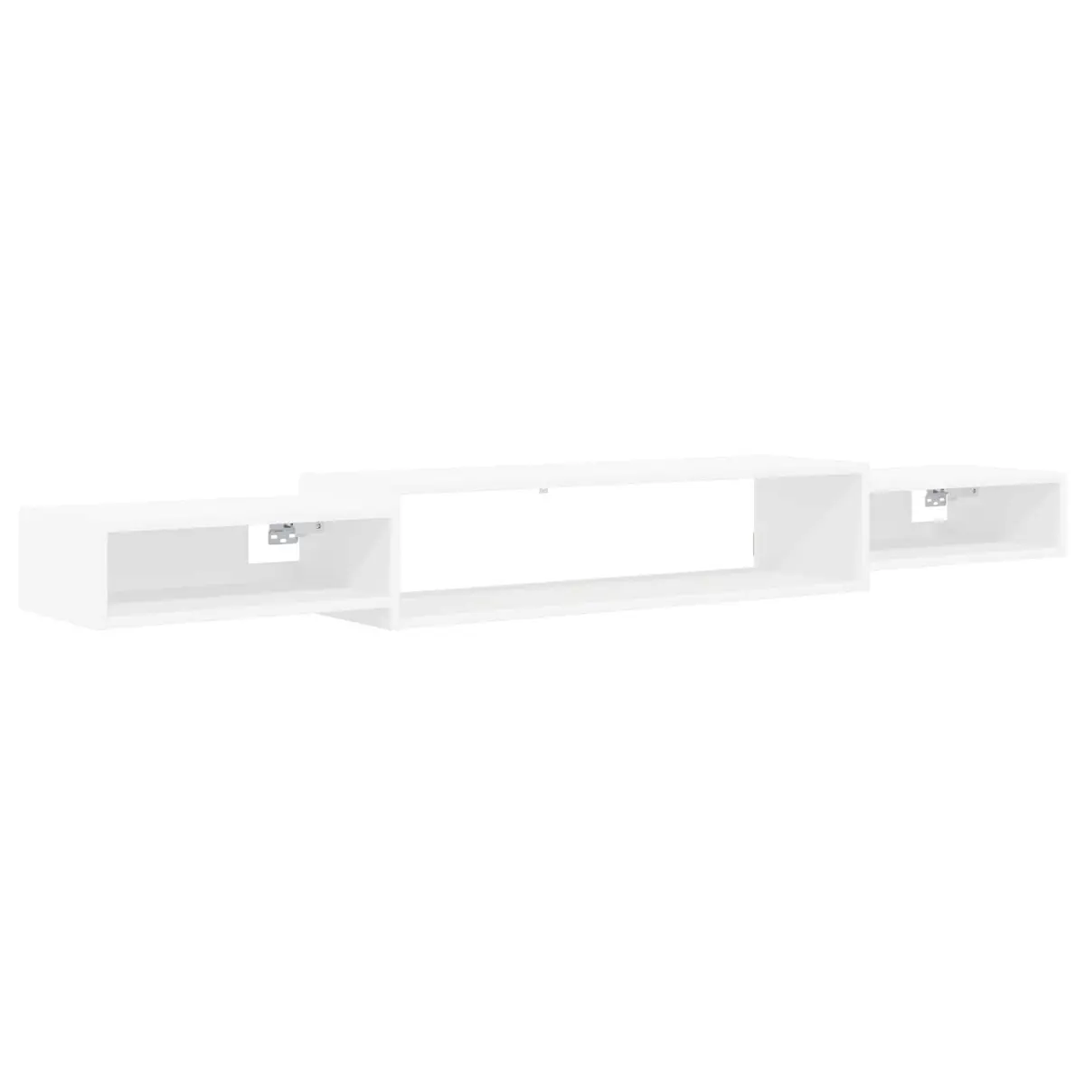 Wall-Mounted TV Cabinet Open Storage White Shelving Unit 180 x 28 x 21 cm