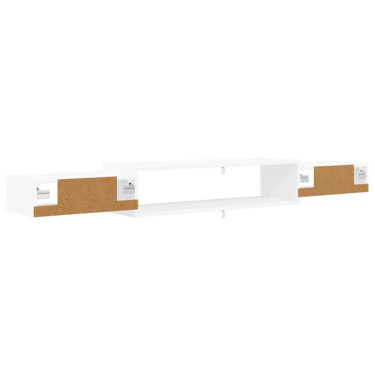 Wall-Mounted TV Cabinet Open Storage White Shelving Unit 180 x 28 x 21 cm