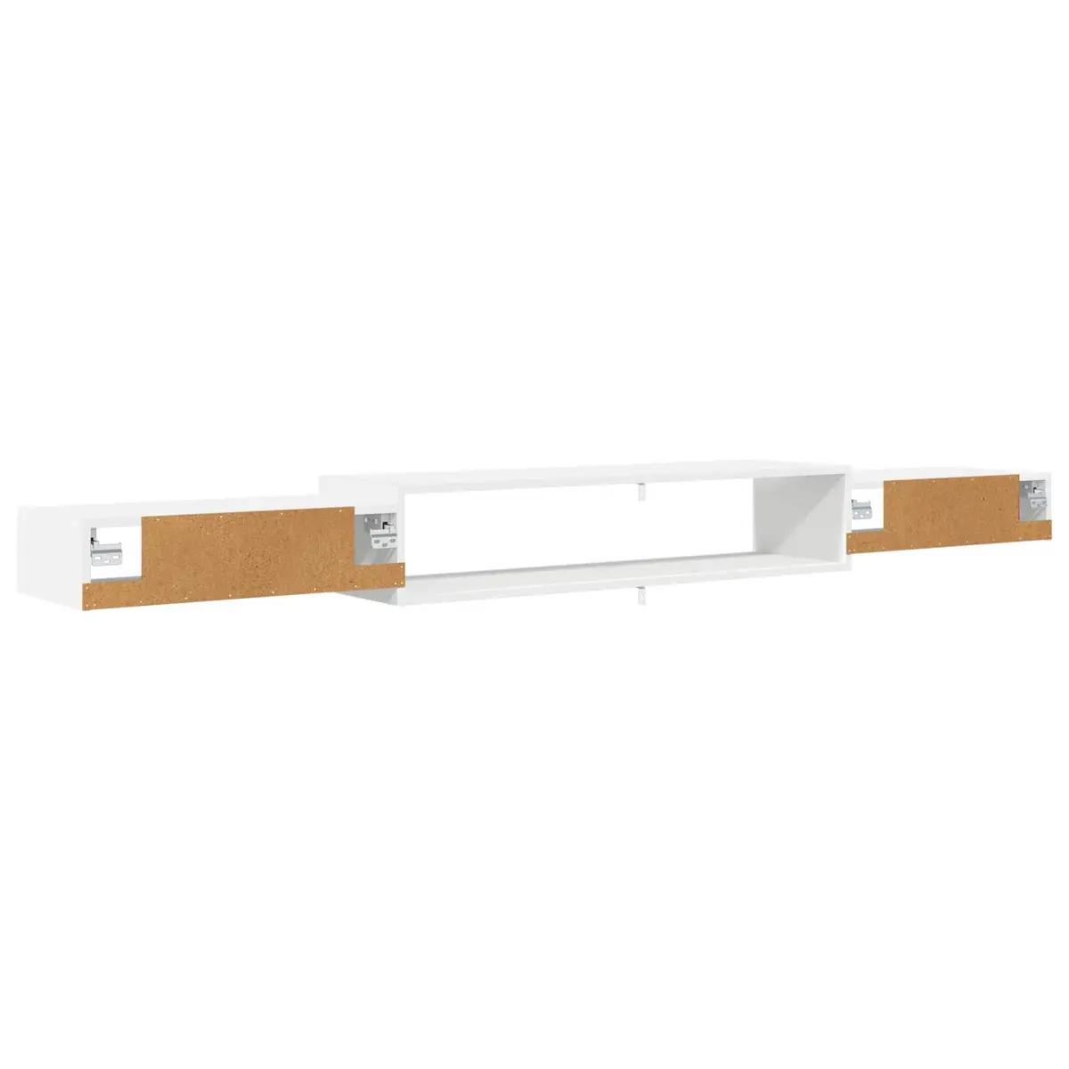 Wall-Mounted TV Cabinet for Living Room White Shelving Unit 220x28x21cm