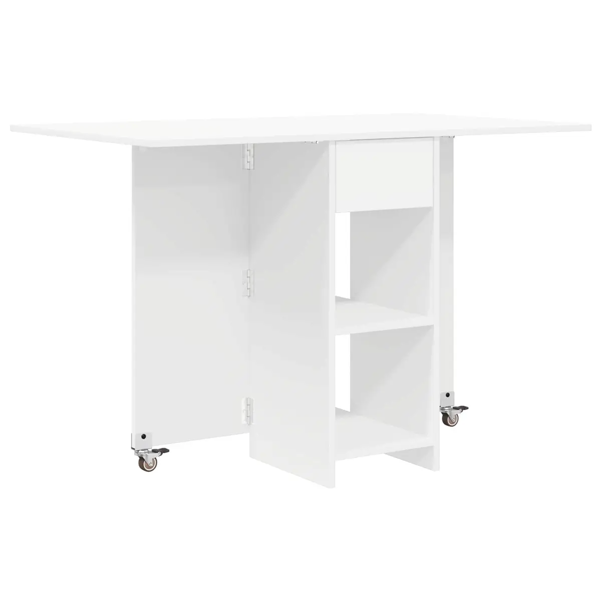Dining Table Kitchen 115 x 70 x 75 cm Engineered Wood White Folding Tabletop