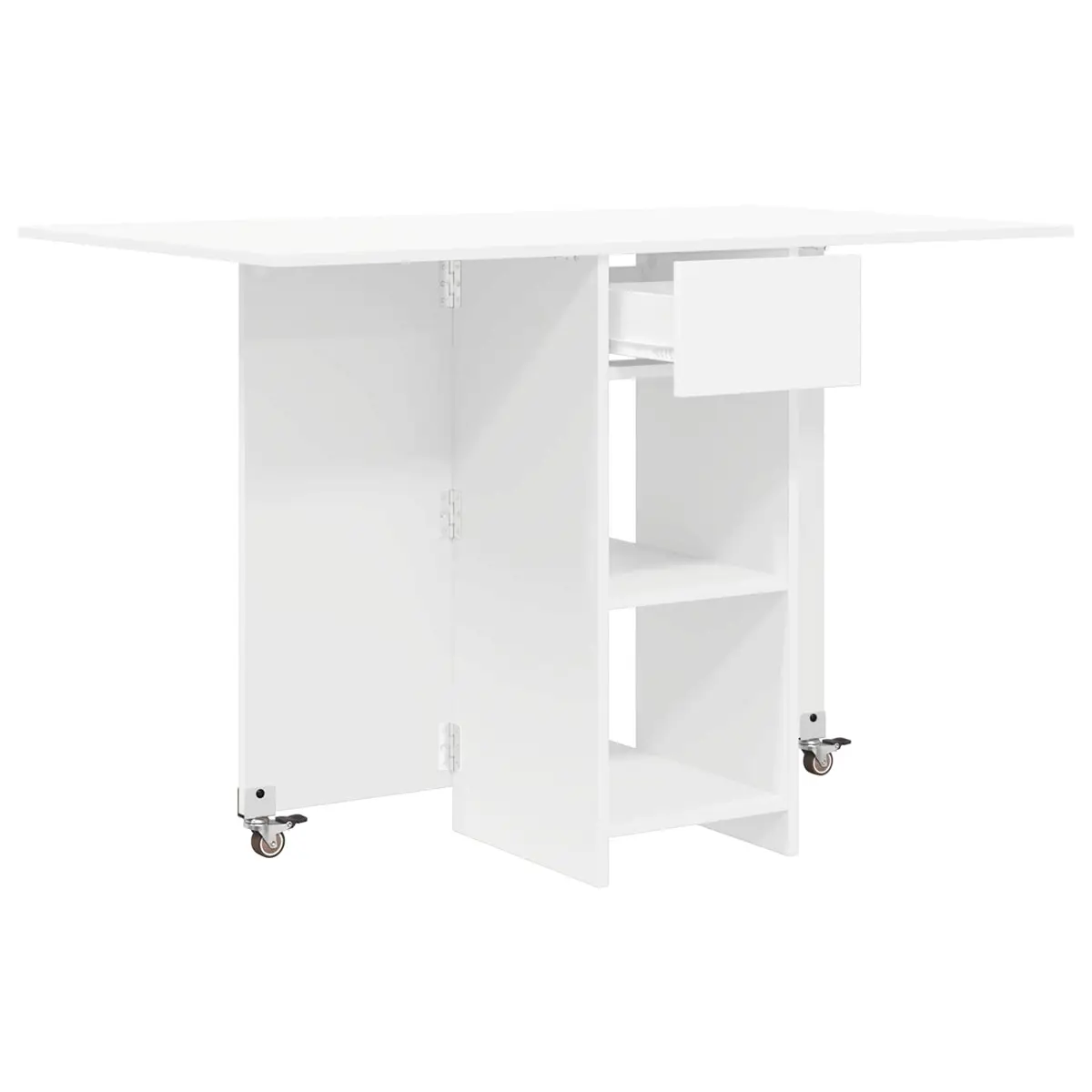 Dining Table Kitchen 115 x 70 x 75 cm Engineered Wood White Folding Tabletop
