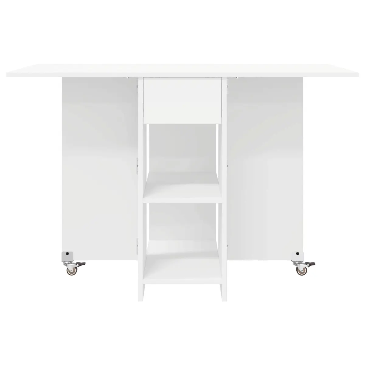 Dining Table Kitchen 115 x 70 x 75 cm Engineered Wood White Folding Tabletop