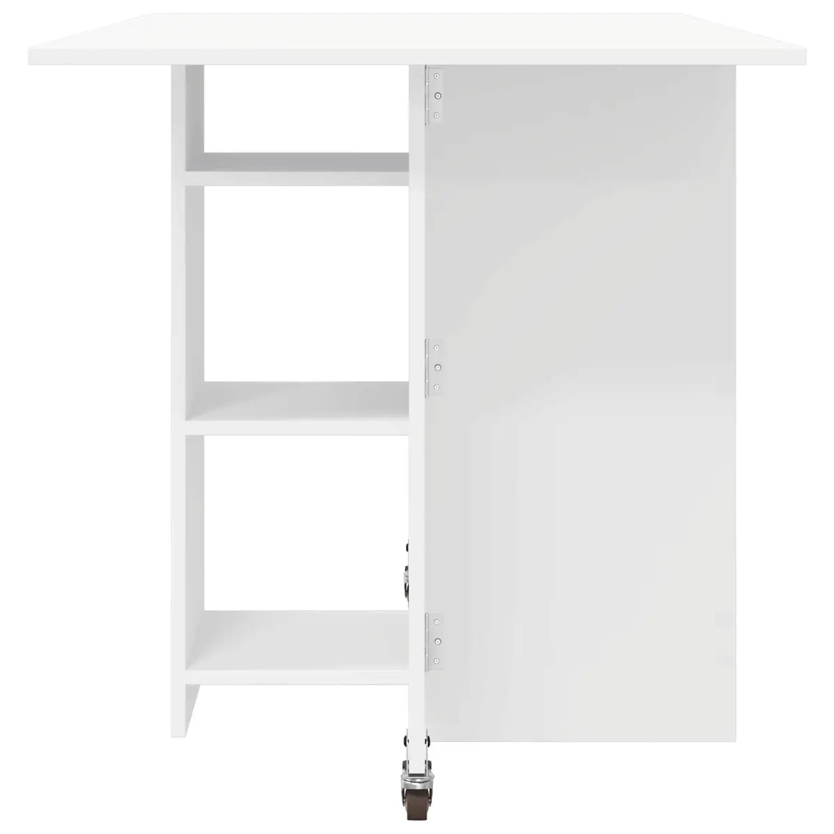 Dining Table Kitchen 115 x 70 x 75 cm Engineered Wood White Folding Tabletop