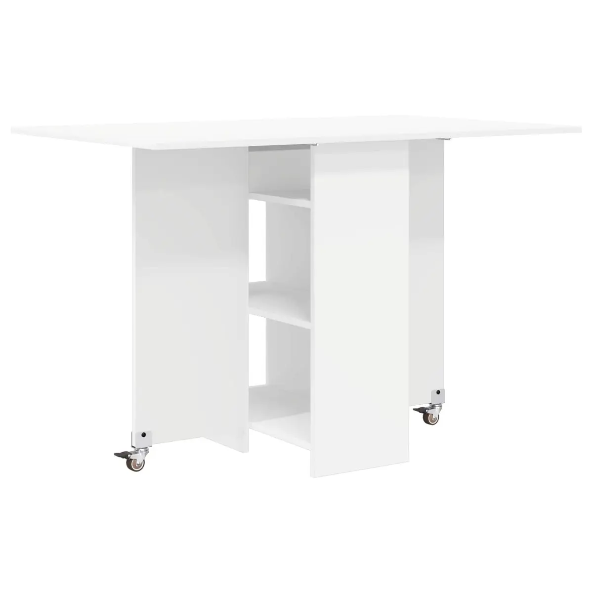 Dining Table Kitchen 115 x 70 x 75 cm Engineered Wood White Folding Tabletop
