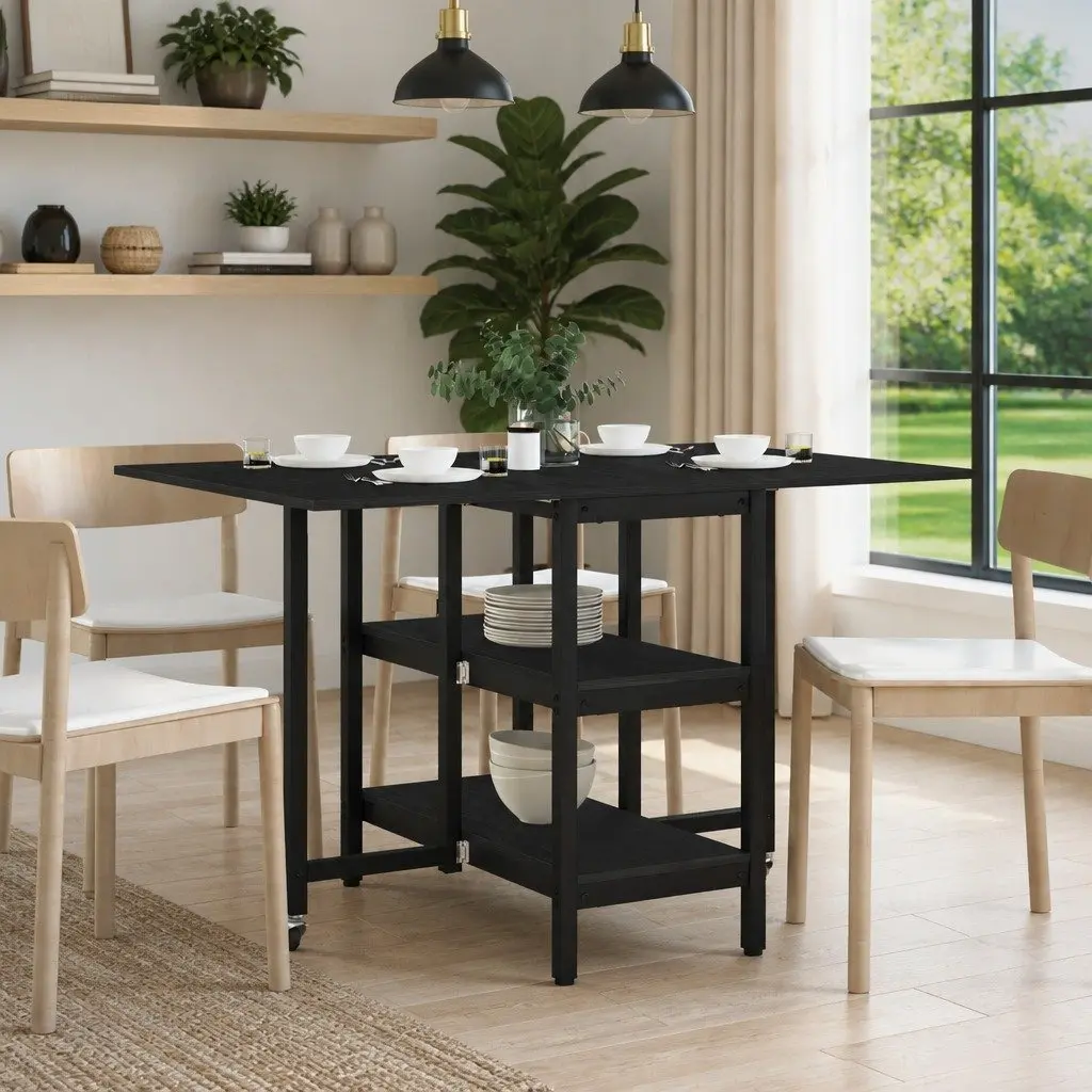 Dining Table 122x80x76.5cm Black Oak