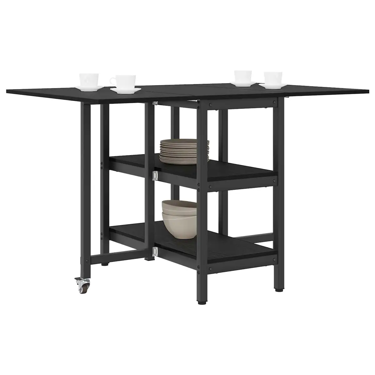 Dining Table 122x80x76.5cm Black Oak