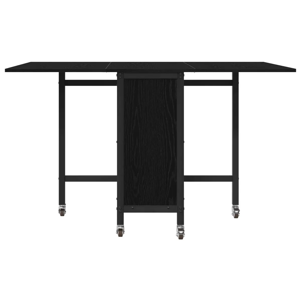 Folding Dining Table for Kitchen Room Black 130 x 80 x 76.5 cm