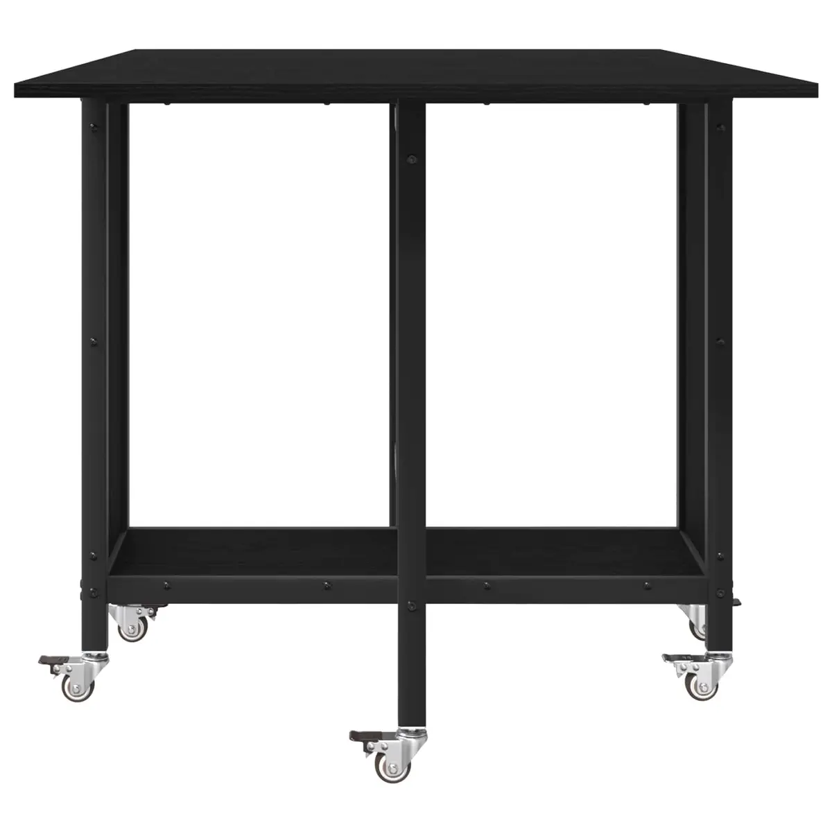 Folding Dining Table for Kitchen Room Black 130 x 80 x 76.5 cm