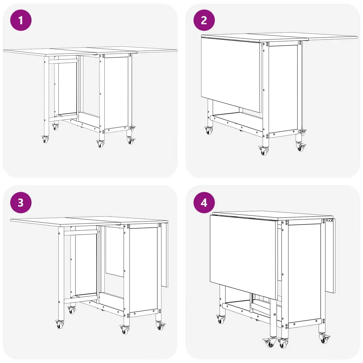 Folding Dining Table for Kitchen Room Black 130 x 80 x 76.5 cm