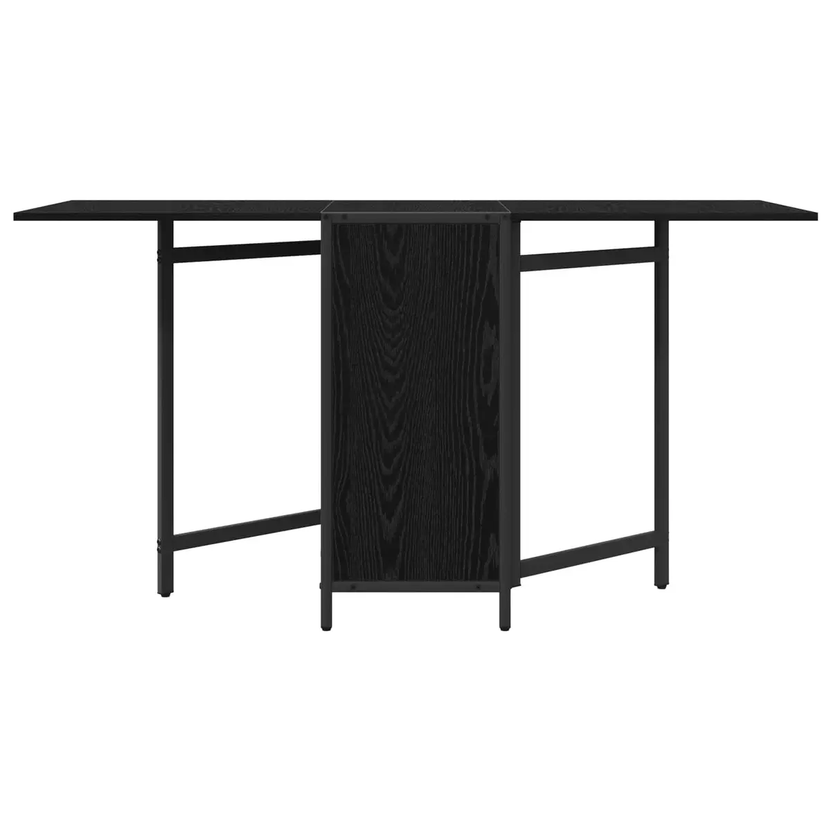Rectangular Extendable Dining Table 144x60x75cm Black Oak