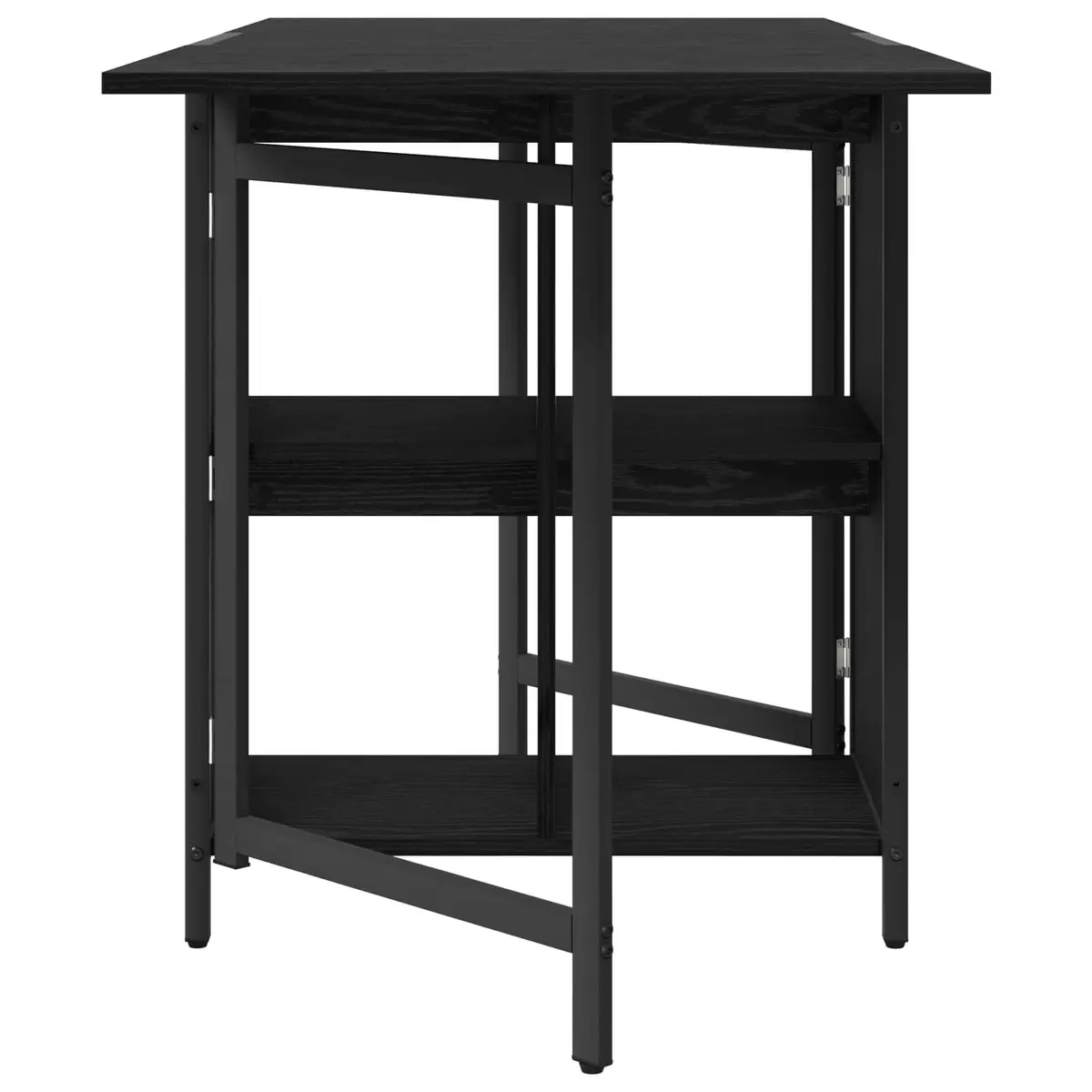 Rectangular Extendable Dining Table 144x60x75cm Black Oak