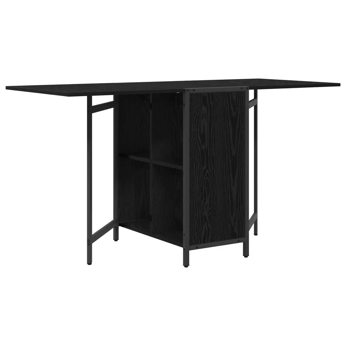 Rectangular Extendable Dining Table 144x60x75cm Black Oak